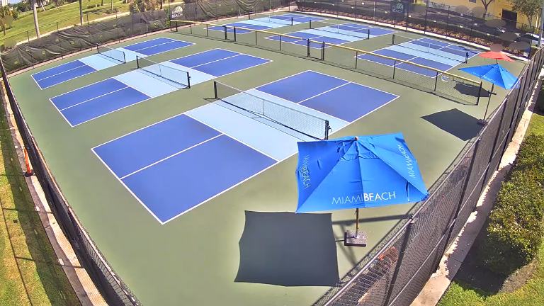 Latest public camera view of the pickleball courts at Miami Beach Golf Club